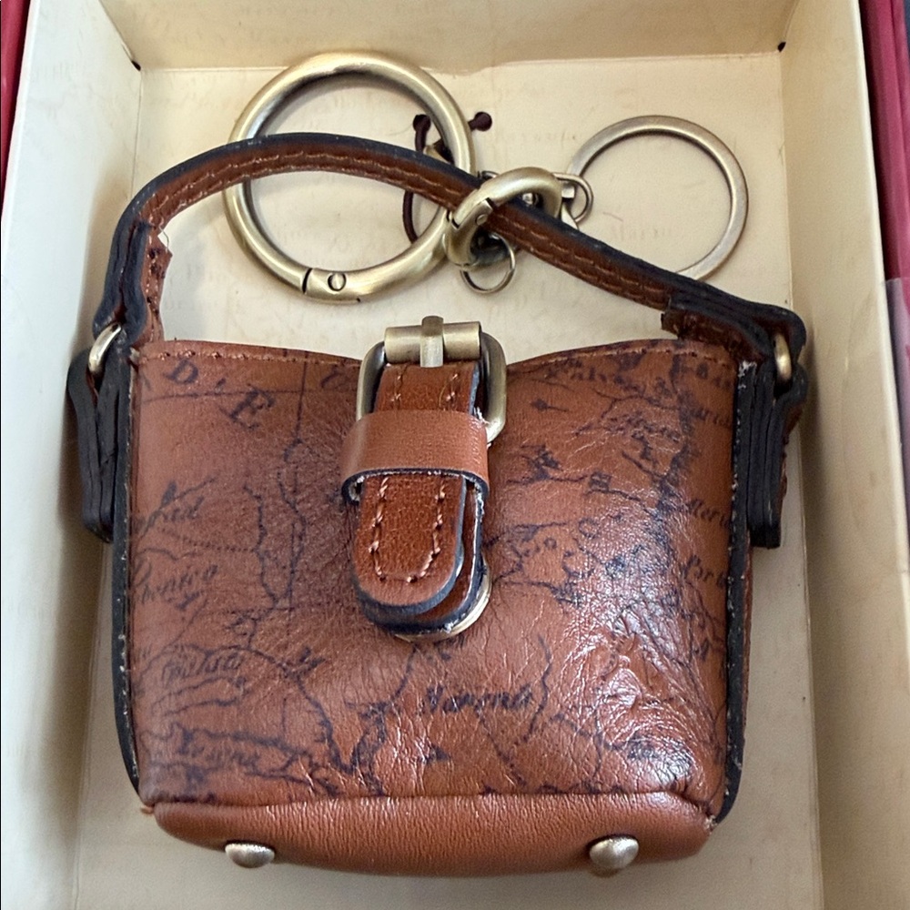 Patricia Nash Micro Bag Hangoff 100% Leather Purse Charm Map Riot Rush NWT